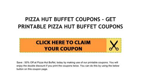 PIZZA HUT BUFFET COUPONS - Google Docs