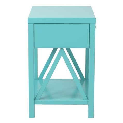 East at Main Turquoise Wood Modern End Table in the End Tables ...