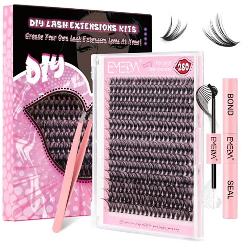 DIY Lash Extension Kit 40D 280 Clusters With Lash Bond And Seal Custom ...