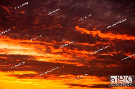 Red sky with several storm clouds, Stock Photo, Picture And Rights ...