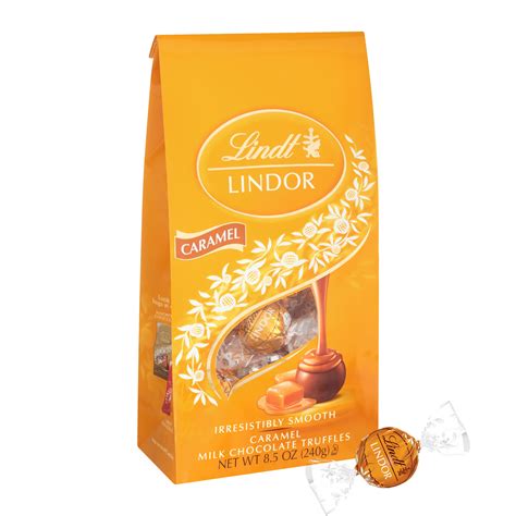 Lindt Lindor Caramel Milk Chocolate Candy Truffles, 8.5 oz. Bag ...