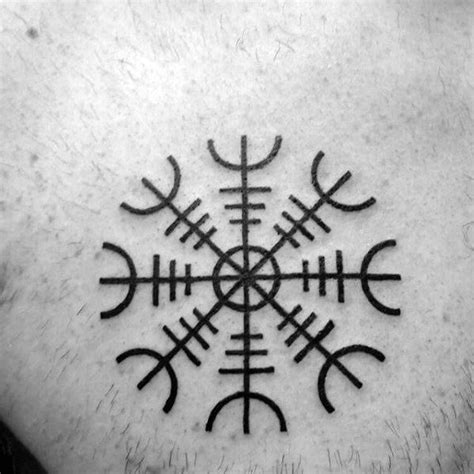 40 Helm Of Awe Tattoo Designs For Men - Norse Mythology Ideas