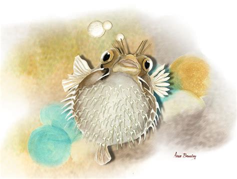 Blowfish Painting by Anne Beverley-Stamps - Fine Art America