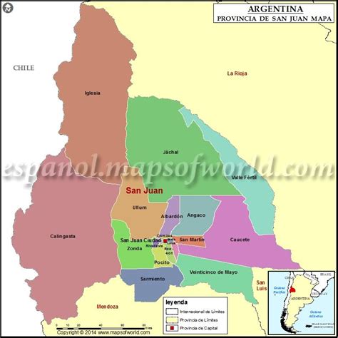 Mapa de San Juan , Provincia de San Juan Argentina | San juan, Argentina, Mapa de argentina