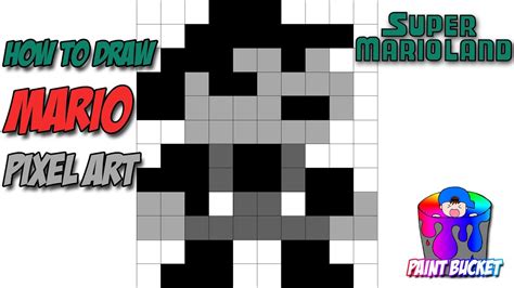 How to Draw Mario from Super Mario Land - Nintendo Game Boy 8-Bit Pixel Art - YouTube