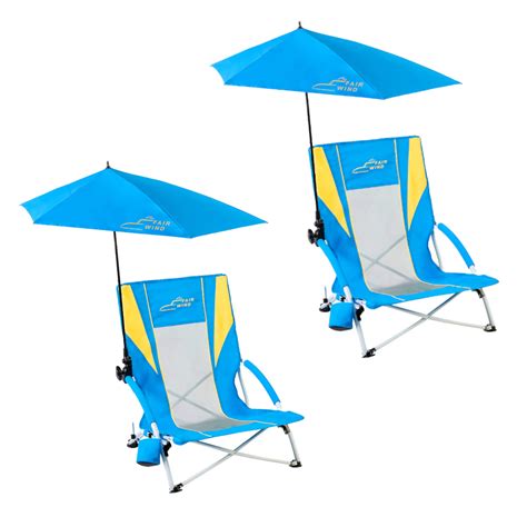 FAIR WIND Beach Umbrella Chair, Beach Chairs for Adults, Low Shade ...