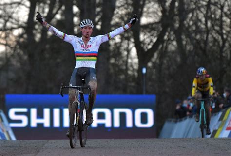 Mathieu van der Poel wins Cyclo-cross World Cup in Namur after clash with Wout van Aert ...