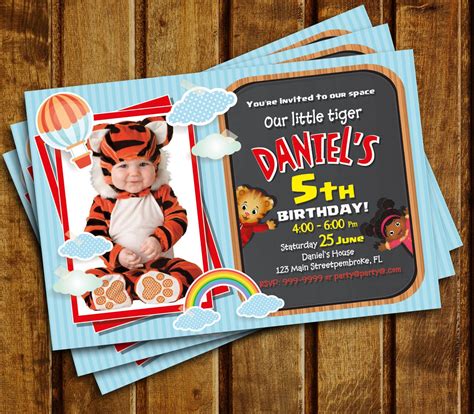 Daniel Tiger Invitation, Daniel Tiger Chalkboard Birthday, Daniel Tiger Invite, Daniel Tiger ...