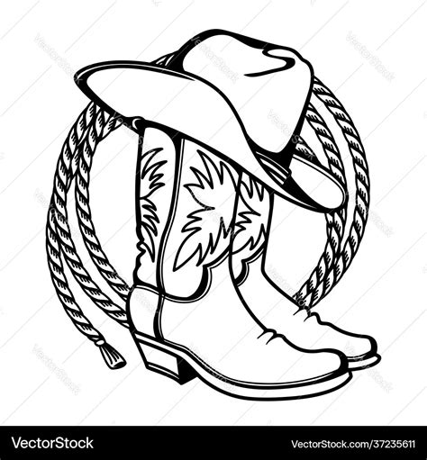 Cowboy Boots And Cut Files For Clip Art Silhouettes (eps, Svg, Pdf, Png ...