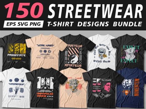 Urban streetwear t shirt designs vector bundle, cool t shirt design, t ...