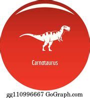1 Carnotaurus Icon Vector Red Clip Art | Royalty Free - GoGraph
