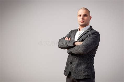 A young bald man in suit stock image. Image of executive - 108493215