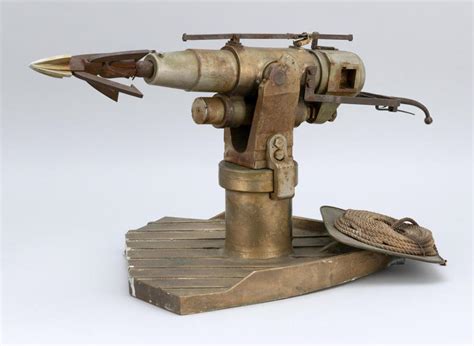 Sold at Auction: RARE KONGSBERG VAABENFABRIK HARPOON GUN MODEL Swiveling brass gun with barbed ...