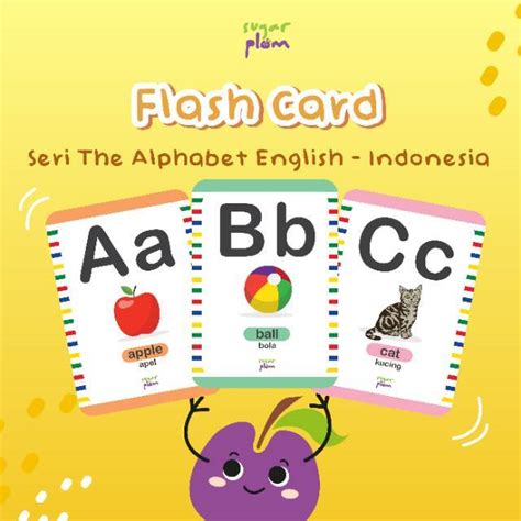 Jual FLASH CARD by Sugar Plum - Seri Alphabet (English-Indonesia) | Shopee Indonesia