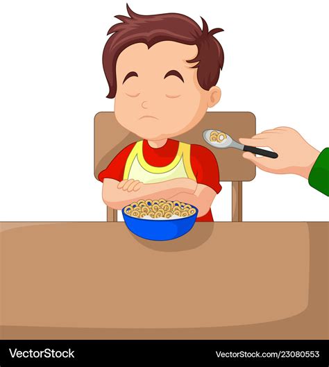 Kid Eating Cereal Clip Art Vector Images Illustration - vrogue.co