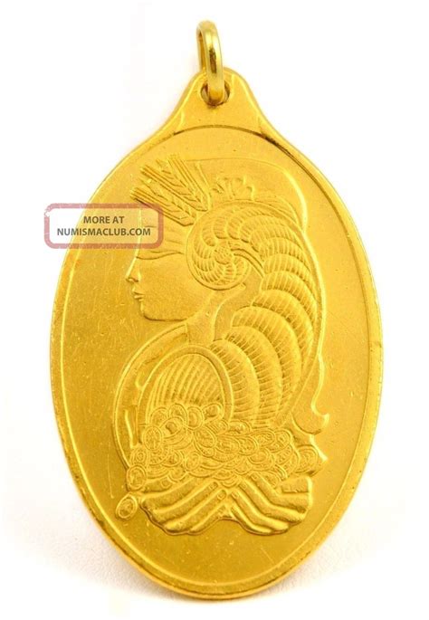 Pamp Suisse Lady Fortuna 1 Troy Ounce. 9999 Fine Gold Oval Bar Pendant