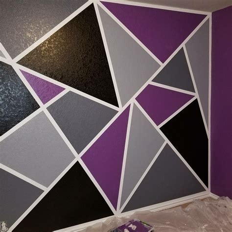 Geometric Accent Wall | Wall Paint Designs, Patterns