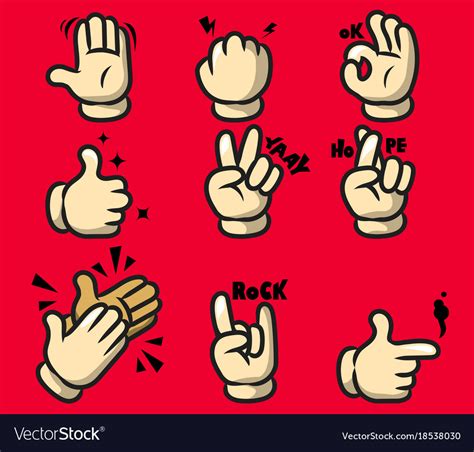 Comic cartoon hand gesture Royalty Free Vector Image