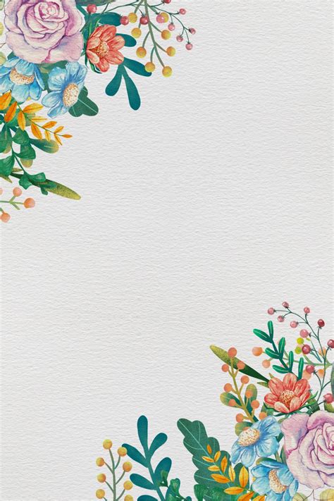 Simple And Elegant Painted Floral Border Vector Background Wallpaper Image For Free Download ...