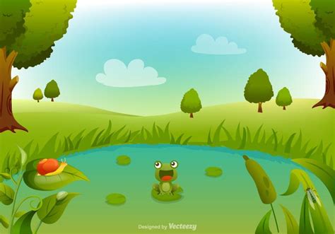 Swamp Cartoon Vector Background 130389 Vector Art at Vecteezy