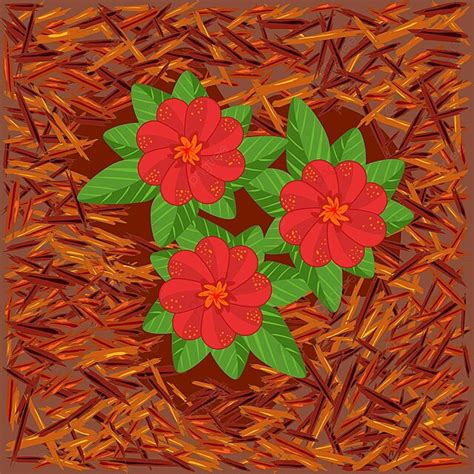 Vibrant Flower Beds With Red Pine Bark Mulch Embrace The Natural Beauty Vector, Label, Brown ...