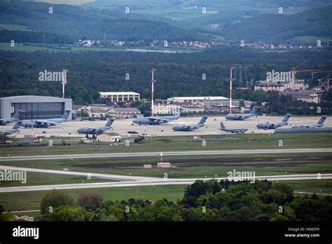 Overview of the Air Mobility Command ramp at Ramstein Air Base, Germany Stock Photo - Alamy