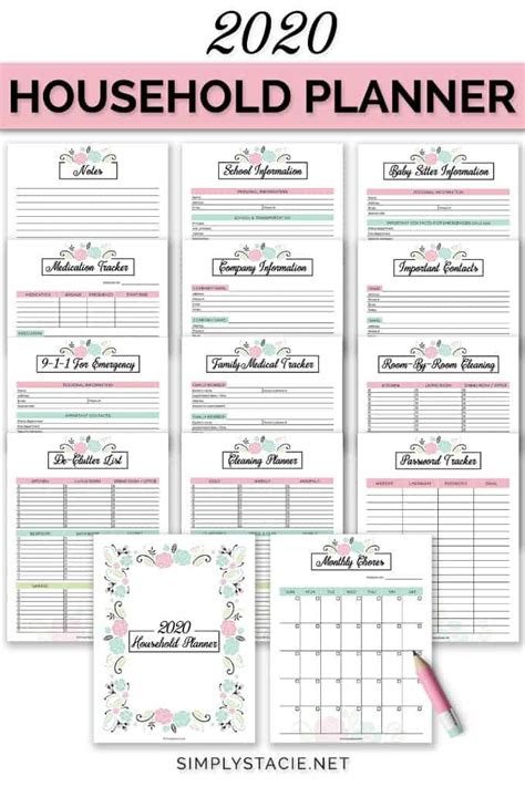 2020 Household Planner Free Printable - Simply Stacie