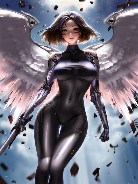 Wallpaper Digital Art Sky Wings Angel Sword | The Best Porn Website