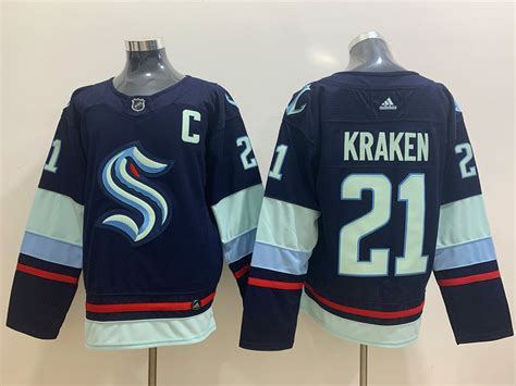 Men's Seattle Kraken #21 Kraken White Stitched Adidas NHL Jersey