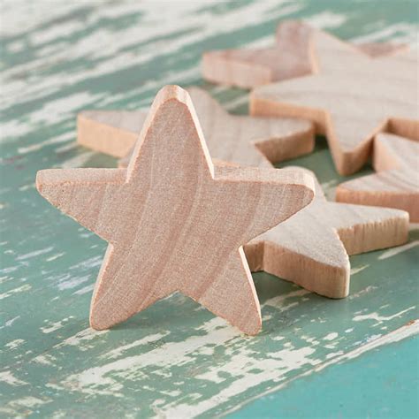 Unfinished Wood Stars - Wood Stars - Unfinished Wood - Craft Supplies