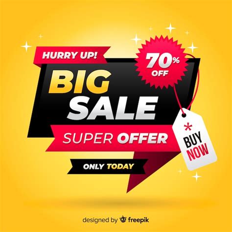 Big sale banner in flat design Vector | Free Download