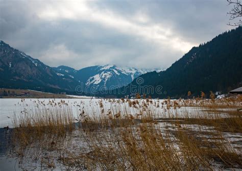 Lake in Austrian Alps in Winter Stock Photo - Image of bayern, hill ...