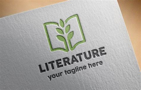 Literature Logo Template | Logo templates, Book logo, Library logo