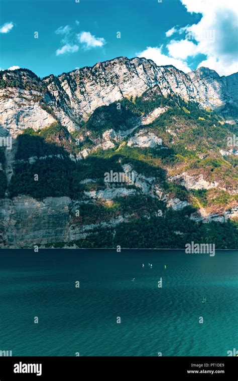 A view of Lake Walensee in Switzerland Stock Photo - Alamy