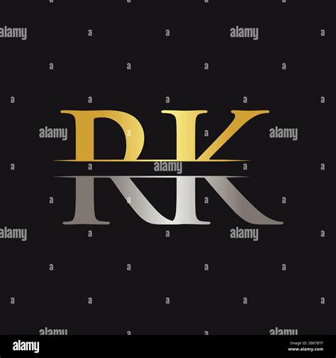 Abstract Letter RK Logo Design Vector Template. Creative Gold and ...