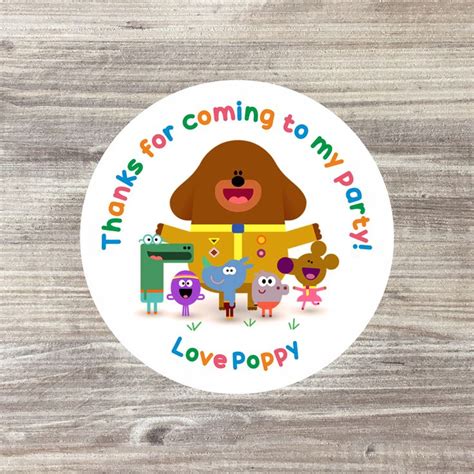 48 x Personalised Hey Duggee Birthday Stickers, Sweet Cone Stickers ...