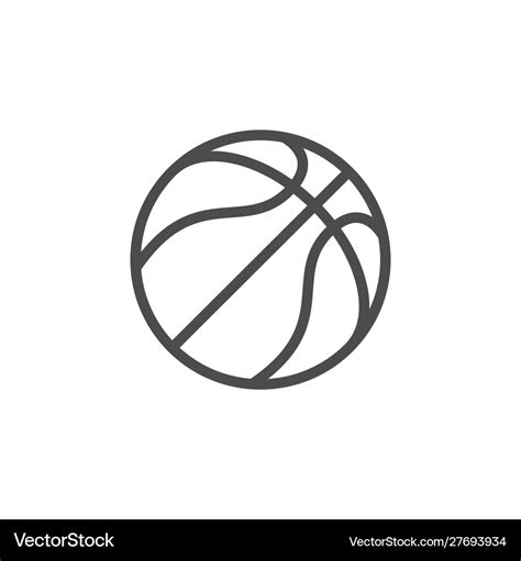 Basketball ball line outline icon Royalty Free Vector Image