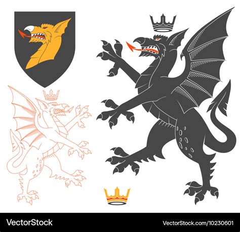 Black dragon Royalty Free Vector Image - VectorStock