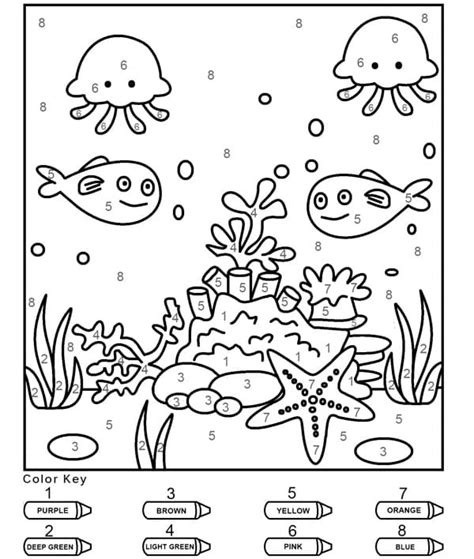 Cute Dolphin Color by Number Coloring Page - Free Printable Coloring ...