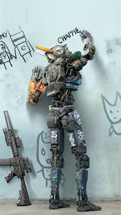 Cartoon Movie Chappie Intelligent Robot iPhone Wallpapers Free Download