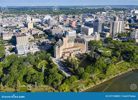 Aerial View of the Downtown Area of Saskatoon, Saskatchewan, Canada ...