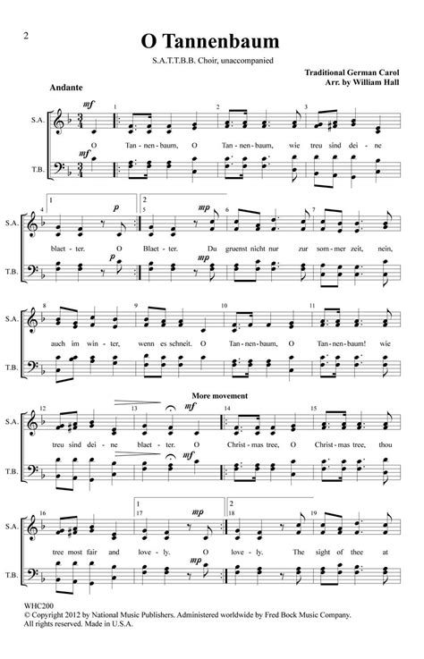 O Tannenbaum Sheet Music by William D Hall (SKU: 08754684) - Stanton's ...