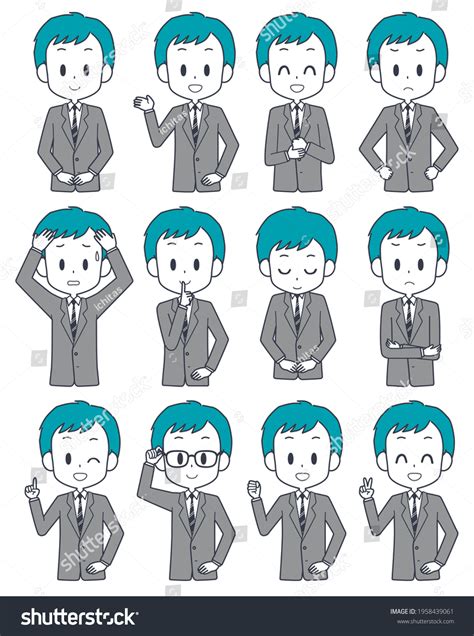 Illustration Businessmans Facial Expression Set Stock Illustration 1958439061 | Shutterstock