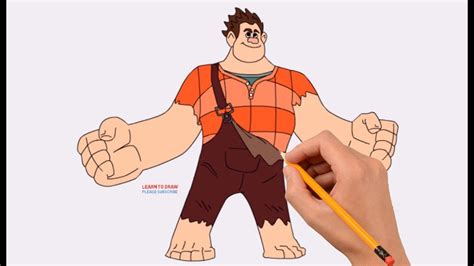 How To Draw Wreck It Ralph Easy Bend the lines so that they contour to ...