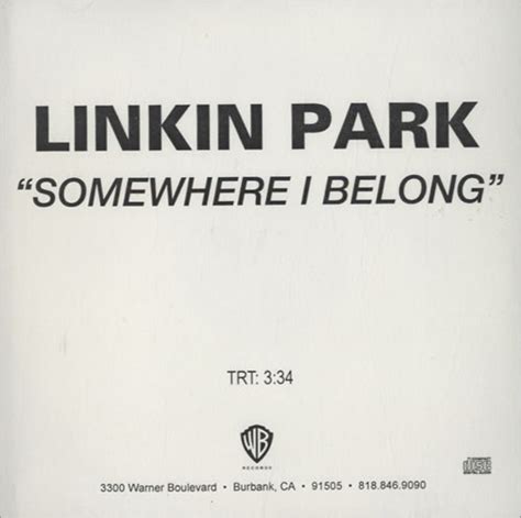 Linkin Park Somewhere I Belong US Promo CD-R acetate (521932)