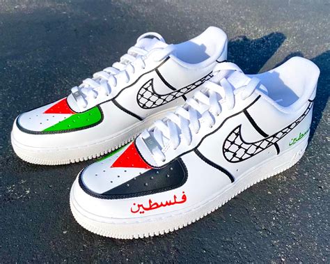 Nike Air Force 1 Palestine Hand Painted | Etsy