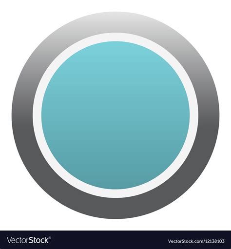 Blue round button icon flat style Royalty Free Vector Image