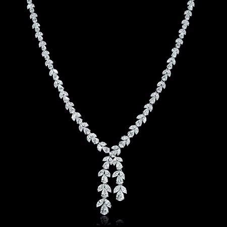 20.64ct Diamond Platinum Drop Necklace