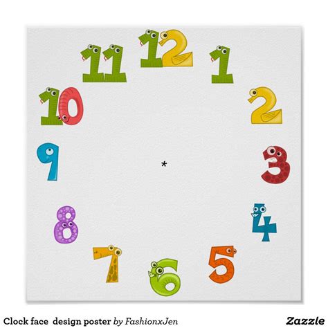 Clock face design poster | Zazzle | Face design, Poster design, Clock face