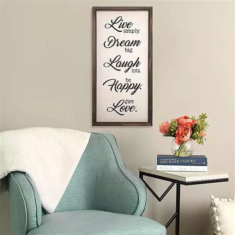Live, Dream, Laugh, Happy, Love Framed Wall Plaque | Kirklands Home